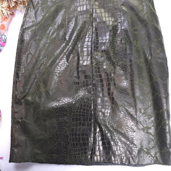 Selene Elegant Green Embossed Sleeveless Dress M - Picture 9 of 11